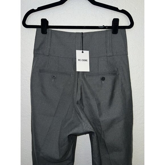 RE/DONE 50’s Straight Leg Grey Trouser Pant Size 26 Made Italy New NWTS Cuffed G - Picture 4 of 13